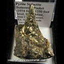 Mineral Specimen: Pyrite, Stalactic from Butterstick Pocket (1974 find), 1250 foot level, Buick Mine, Iron Co., Missouri, Ex. Norm Woods