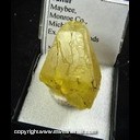 Mineral Specimen: Sulfur Crystal from Maybee, Monroe Co., Michigan, Ex. Norm Woods Mineral Specimen: Sulfur Crystal from Maybee, Monroe Co., Michigan, Ex. Norm Woods