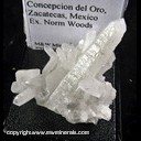 Mineral Specimen: Quartz from Concepcion del Oro, Zacatecas, Mexico, Ex. Norm Woods Mineral Specimen: Quartz from Concepcion del Oro, Zacatecas, Mexico, Ex. Norm Woods