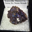 Mineral Specimen: Calcite, Brown with Purple/Blue Iridescence from Pershing mine, Knoxville, Marion Co., Iowa, Ex. Norm Woods Mineral Specimen: Calcite, Brown with Purple/Blue Iridescence from Pershing mine, Knoxville, Marion Co., Iowa, Ex. Norm Woods
