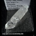 Mineral Specimen: Quartz, Double Terminated from Gold Lake Mine, San Juan Co., Colorado, Ex. Norm Woods