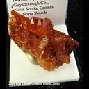 Mineral Specimen: Quartz variety: Orange (coated wth Hematite) from Bolyston quarry, Guysborough Co., Nova Scotia, Canada, Ex. Norm Woods Mineral Specimen: Quartz variety: Orange (coated wth Hematite) from Bolyston quarry, Guysborough Co., Nova Scotia, Canada, Ex. Norm Woods