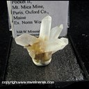 Mineral Specimen: Quartz from Pocket II, Mt. Mica mine, Paris, Oxford Co., Maine, Ex. Norm Woods Mineral Specimen: Quartz from Pocket II, Mt. Mica mine, Paris, Oxford Co., Maine, Ex. Norm Woods