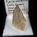 Mineral Specimen: Pyrite on Calcite from Pint's Quarry, Raymond, Blackhawk Co., Iowa, Ex. Norm Woods Mineral Specimen: Pyrite on Calcite from Pint's Quarry, Raymond, Blackhawk Co., Iowa, Ex. Norm Woods