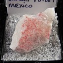 Mineral Specimen: Cinnabar on Calcite from San Luis Potosi, Mexico, Ex. Norm Woods