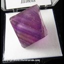 Mineral Specimen: Fluorite, Zoned Octahedron Cleavage (yellowish color due to underlying glue) from Cave-In-Rock, Hardin Co., Illinois, Ex. Norm Woods Mineral Specimen: Fluorite, Zoned Octahedron Cleavage (yellowish color due to underlying glue) from Cave-In-Rock, Hardin Co., Illinois, Ex. Norm Woods