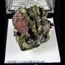 Mineral Specimen: Calcite with Included Copper, Quartz with Included Copper, Epidote from Keweenaw Peninsula, Ex. Seaman Mineral Collection, CVW418 Mineral Specimen: Calcite with Included Copper, Quartz with Included Copper, Epidote from Keweenaw Peninsula, Ex. Seaman Mineral Collection, CVW418
