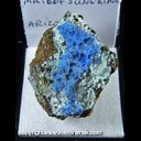 Mineral Specimen: Cyanotrichite from Maid of Sunshine Mine, Turquoise mining dist., Cochise Co., Arizona, Ex. Norm Woods Mineral Specimen: Cyanotrichite from Maid of Sunshine Mine, Turquoise mining dist., Cochise Co., Arizona, Ex. Norm Woods