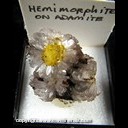 Mineral Specimen: Hemimorphite on Adamite from Mexico, likely Mina Ojuela, Ex. Norm Woods Mineral Specimen: Hemimorphite on Adamite from Mexico, likely Mina Ojuela, Ex. Norm Woods