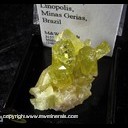 Mineral Specimen: Brazilianite on Albite from Telrio Mine, Linopolis, Minas Gerais, Brazil Mineral Specimen: Brazilianite on Albite from Telrio Mine, Linopolis, Minas Gerais, Brazil