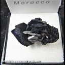 Mineral Specimen: Azurite from Touissit, Touissit-Bou Beker mining dist., Jerada Prov., Oriental Region, Morocco, Ex. Norm Woods Mineral Specimen: Azurite from Touissit, Touissit-Bou Beker mining dist., Jerada Prov., Oriental Region, Morocco, Ex. Norm Woods