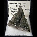 Mineral Specimen: Marcasite, Iridescent on Calcite from Brushy Creek Mine, Greeley, Reynolds Co., Missouri, Ex. Norm Woods Mineral Specimen: Marcasite, Iridescent on Calcite from Brushy Creek Mine, Greeley, Reynolds Co., Missouri, Ex. Norm Woods