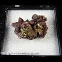 Mineral Specimen: Chalcopyrite on Quartz coated with Goethite from Chihuahua, Mexico, Ex. Norm Woods