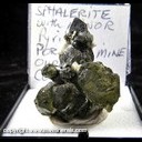 Mineral Specimen: Sphalerite, Pyrite from Portland Mine, "Amphitheater" glacial cirque, Ouray, San Juan Mtns., Ouray Co., Colorado, Ex. Norm Woods Mineral Specimen: Sphalerite, Pyrite from Portland Mine, "Amphitheater" glacial cirque, Ouray, San Juan Mtns., Ouray Co., Colorado, Ex. Norm Woods