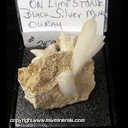 Mineral Specimen: Calcite on Limestone from Black Silver Mine, Ouray Co., Colorado, Ex. Norm Woods Mineral Specimen: Calcite on Limestone from Black Silver Mine, Ouray Co., Colorado, Ex. Norm Woods