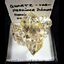Mineral Specimen: Herkimer Diamond Cluster with Included Hyrdocarbons and Gas Voids from Herkimer, New York, Ex. Norm Woods Mineral Specimen: Herkimer Diamond Cluster with Included Hyrdocarbons and Gas Voids from Herkimer, New York, Ex. Norm Woods