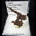 Mineral Specimen: Copper Crystals from White Pine Mine, White Pine, Ontonagon County, Michigan Mineral Specimen: Copper Crystals from White Pine Mine, White Pine, Ontonagon County, Michigan