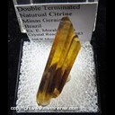 Mineral Specimen: Citrine, Natural, Double Terminated from Minas Gerais, Brazil, Ex. E. Morales from Crystal Resources, 1983 Mineral Specimen: Citrine, Natural, Double Terminated from Minas Gerais, Brazil, Ex. E. Morales from Crystal Resources, 1983