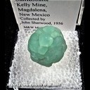 Mineral Specimen: Smithsonite from Kelly Mine, Magdalena District, Socorro Co., New Mexico, Collected by John Sherwood, 1956 Mineral Specimen: Smithsonite from Kelly Mine, Magdalena District, Socorro Co., New Mexico, Collected by John Sherwood, 1956