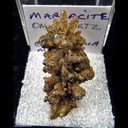 Mineral Specimen: Pyrite and Dolomite (labeled as Marcasite) on Quartz from Chihuahua, Mexico, Ex. Norm Woods