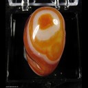 Mineral Specimen: Agate, variety: Lake Superior from Agate Beach, Misery Bay, Houghton Co., Michigan, Collected by Don Langham, pre 1975