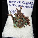 Mineral Specimen: Copper Crystals, Malachite from New Cornelia Mine, Ajo, Pima Co., Arizona, Ex. Norm Woods Mineral Specimen: Copper Crystals, Malachite from New Cornelia Mine, Ajo, Pima Co., Arizona, Ex. Norm Woods