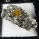 Mineral Specimen: Fluorite, Pyrite, Calcite from Pint's Quarry, Raymond, Blackhawk Co., Iowa, Ex. Norm Woods Mineral Specimen: Fluorite, Pyrite, Calcite from Pint's Quarry, Raymond, Blackhawk Co., Iowa, Ex. Norm Woods