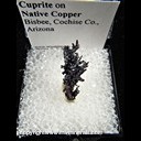 Mineral Specimen: Cuprite on Native Copper from Bisbee, Cochise Co., Arizona