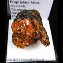 Mineral Specimen: Crocoite from Proprietary Mine, Adelaide, Dundas, Tasmania, Australia, Ex. Norm Woods