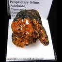 Mineral Specimen: Crocoite from Proprietary Mine, Adelaide, Dundas, Tasmania, Australia, Ex. Norm Woods Mineral Specimen: Crocoite from Proprietary Mine, Adelaide, Dundas, Tasmania, Australia, Ex. Norm Woods