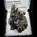 Mineral Specimen: Brookite on Smoky Quartz from Rutherford deposit, Magnet Cove, Hot Springs Co., Arkansas