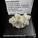 Mineral Specimen: Strontianite from Cavradi gorge, Curnera Valley, Tujetsch, Surselva Region, Grisons, Switzerland
