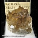 Mineral Specimen: Calcite, 2 generations, clear on iridescent brown from Pint's Quarry, Raymond, Blackhawk Co., Iowa, Ex. Norm Woods