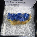 Mineral Specimen: Linarite from Baker, Soda Mountains, Silver Lake Mining Dist., San Bernardino Co., California, Ex. Norm Woods Mineral Specimen: Linarite from Baker, Soda Mountains, Silver Lake Mining Dist., San Bernardino Co., California, Ex. Norm Woods
