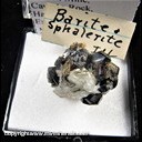 Mineral Specimen: Barite on Sphalerite with Galena from Denton Mine, Cave-In-Rock, Hardin Co., Illinois, Ex. Norm Woods Mineral Specimen: Barite on Sphalerite with Galena from Denton Mine, Cave-In-Rock, Hardin Co., Illinois, Ex. Norm Woods