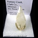 Mineral Specimen: Calcite from Ramsey Creek, Clark Co., Missouri, Ex. Norm Woods