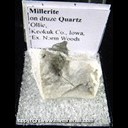 Mineral Specimen: Millerite on Druze Quartz from Kaser Quarry, Ollie, Keokuk Co., Iowa, Ex. Norm Woods