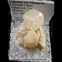 Mineral Specimen: Calcite on Quartz from Crystal Glen Creek, Hancock Co., Illinois, Ex. Norm Woods