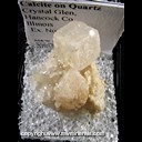 Mineral Specimen: Calcite on Quartz from Crystal Glen Creek, Hancock Co., Illinois, Ex. Norm Woods Mineral Specimen: Calcite on Quartz from Crystal Glen Creek, Hancock Co., Illinois, Ex. Norm Woods