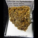 Mineral Specimen: Siderite on Sphalerite from Baia Sprie Mine, Baia Sprie, Maramures, Romania, Ex. Norm Woods