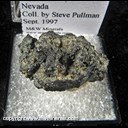 Mineral Specimen: Enargite with unidentified sulfate due to deterioration from Red Hill, Washoe Co., Nevada, Collected by Steve Pullman, Sept. 1997 Mineral Specimen: Enargite with unidentified sulfate due to deterioration from Red Hill, Washoe Co., Nevada, Collected by Steve Pullman, Sept. 1997