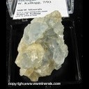 Mineral Specimen: Celestine, Calcite from Maybee, Monroe Co., Michigan, Coll. by W. Kellogg, July, 1993 Mineral Specimen: Celestine, Calcite from Maybee, Monroe Co., Michigan, Coll. by W. Kellogg, July, 1993