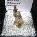 Mineral Specimen: Hematite on Calcite from White Pine Mine, White Pine, Ontonagon County, Michigan