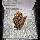 Mineral Specimen: Copper, Cubic Crystals from White Pine Mine, White Pine, Ontonagon County, Michigan