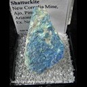 Mineral Specimen: Shattuckite from New Cornelia Mine, Ajo, Pima Co., Arizona, Ex. Norm Woods Mineral Specimen: Shattuckite from New Cornelia Mine, Ajo, Pima Co., Arizona, Ex. Norm Woods