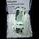 Mineral Specimen: Chyrsocolla on Malachite Pseudomorph after Azurite from Democratic Republic of Congo Mineral Specimen: Chyrsocolla on Malachite Pseudomorph after Azurite from Democratic Republic of Congo