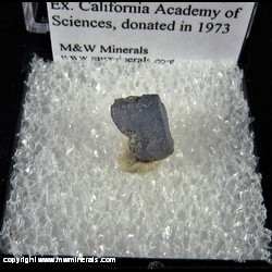 Mineral Specimen: Sapphire (Corundum) - sawed on left side from Kashmir sapphire mines, Padar, Kishtwar district, Jammu and Kashmir, India, Ex. Steve Pullman, Ex. California Academy of Sciences, donated in 1973 Mineral Specimen: Sapphire (Corundum) - sawed on left side from Kashmir sapphire mines, Padar, Kishtwar district, Jammu and Kashmir, India, Ex. Steve Pullman, Ex. California Academy of Sciences, donated in 1973
