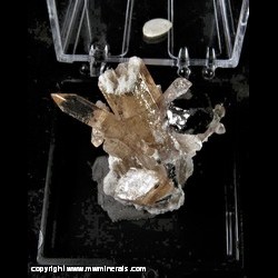 Mineral Specimen: Topaz, Bixbyite, Hematite (front Topaz and Bixby crystals incomplete) from Thomas Range, Juab Co., Utah, Ex. Steve Pullman Mineral Specimen: Topaz, Bixbyite, Hematite (front Topaz and Bixby crystals incomplete) from Thomas Range, Juab Co., Utah, Ex. Steve Pullman