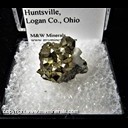Mineral Specimen: Pyrite, deploid/tetraploid crystals from Duff Quarry, Huntsville, Ohio, Collected by J. Medici