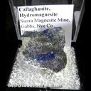 Mineral Specimen: Callaghanite (TL), Hydromagnesite from Sierra Magnesite Mine, Gabbs, Nye Co., Nevada